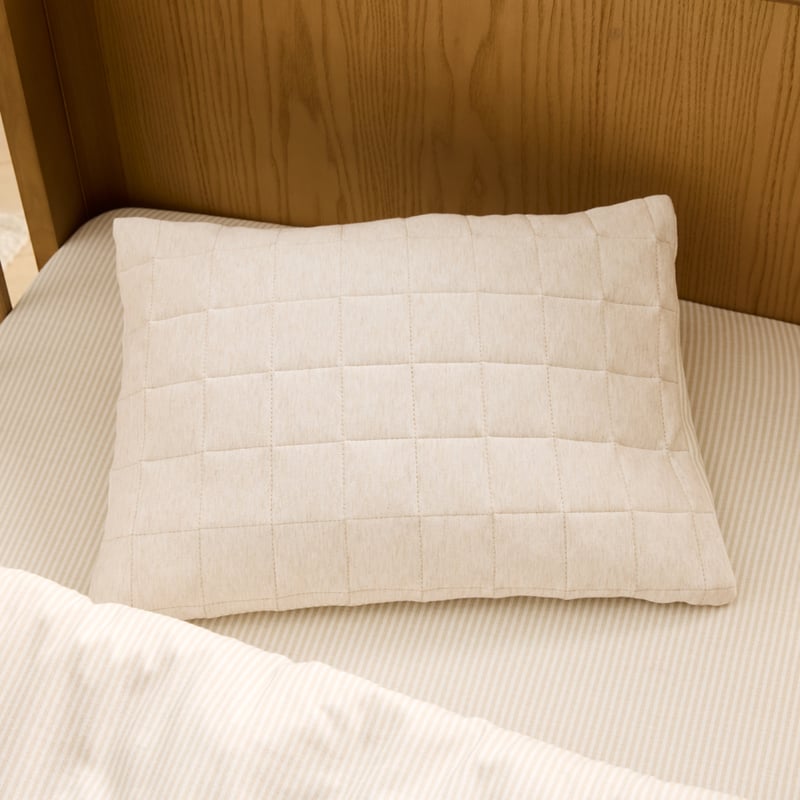 Organic Cotton Jersey Natural Marle Stripe Cot Quilt Cover Set