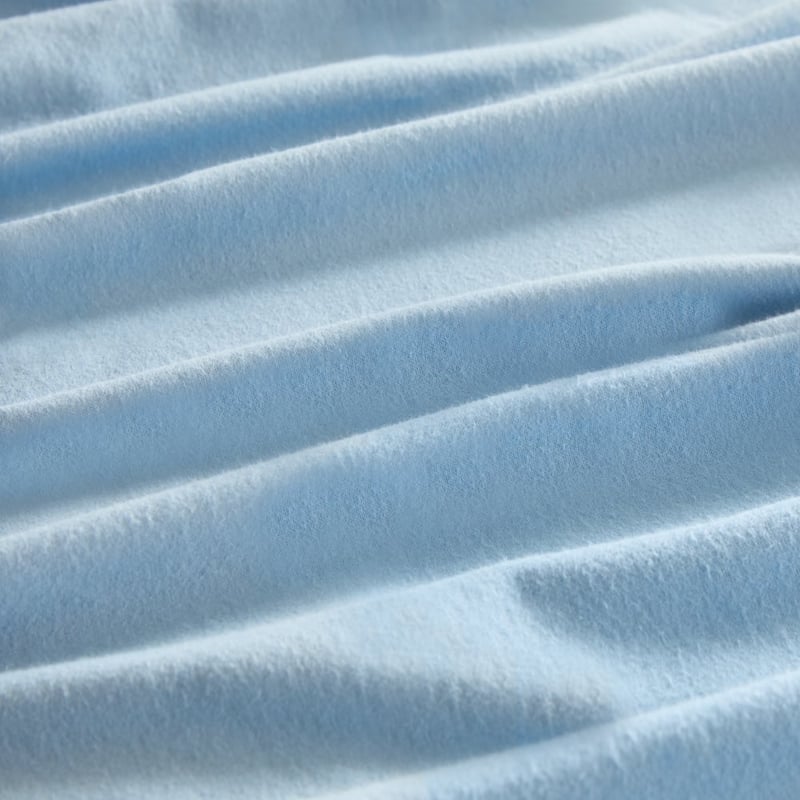 Plain Blue Flannelette Sheet Set