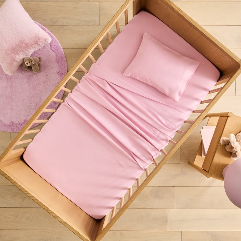 Plain Pink Flannelette Sheet Set
