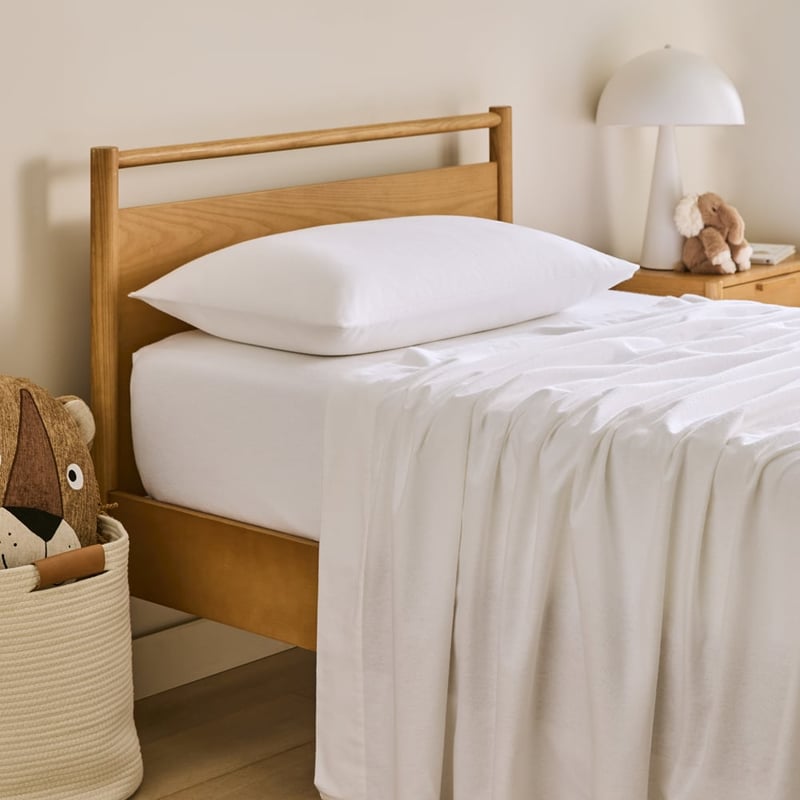 Plain White Flannelette Sheet Set