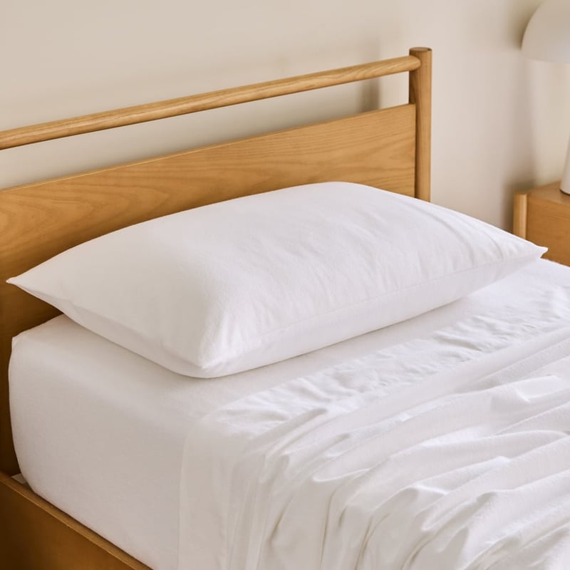 Plain White Flannelette Cot Sheet Set