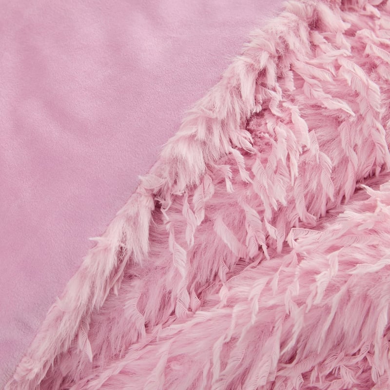 Recycled Feather Fur Pink Throw