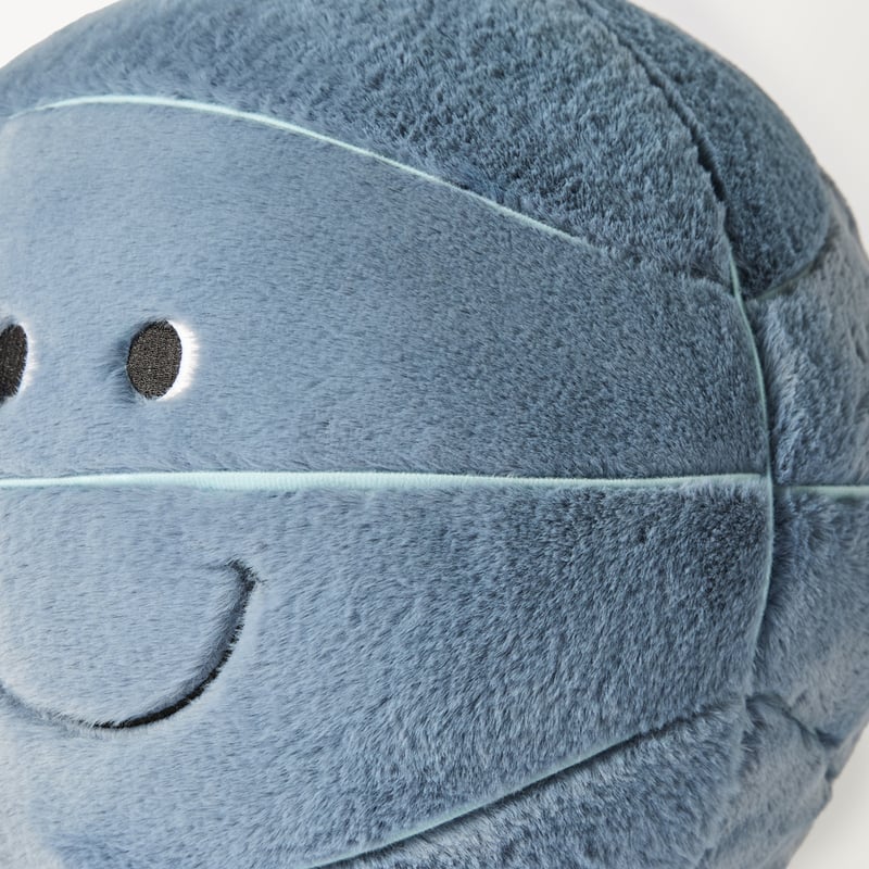 Frankie Dark Blue Faux Fur Basketball Shaped Cushion