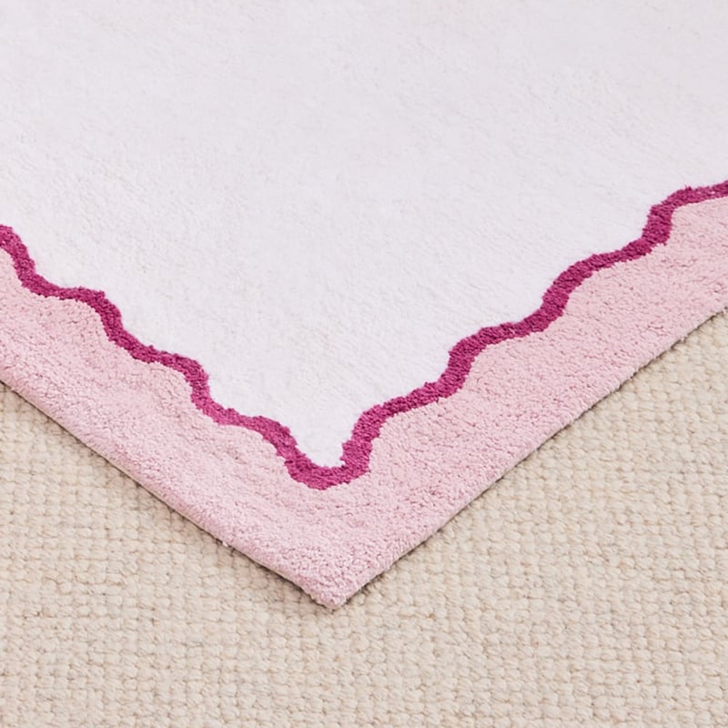  Pink & Burgundy Wavey Rug