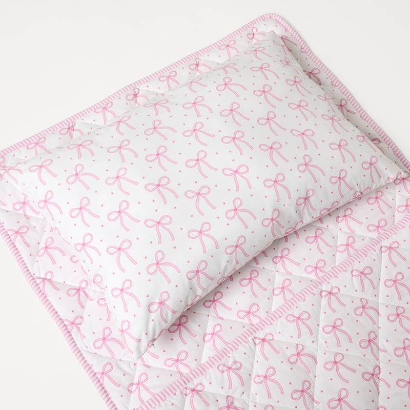 I Heart White Bows Sleeping Bag