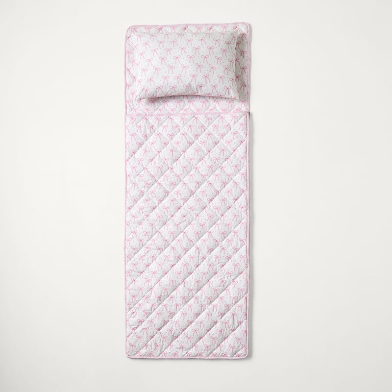 I Heart White Bows Sleeping Bag