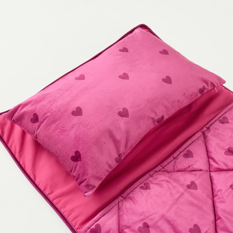 Velvet Heart Pink Sleeping Bag