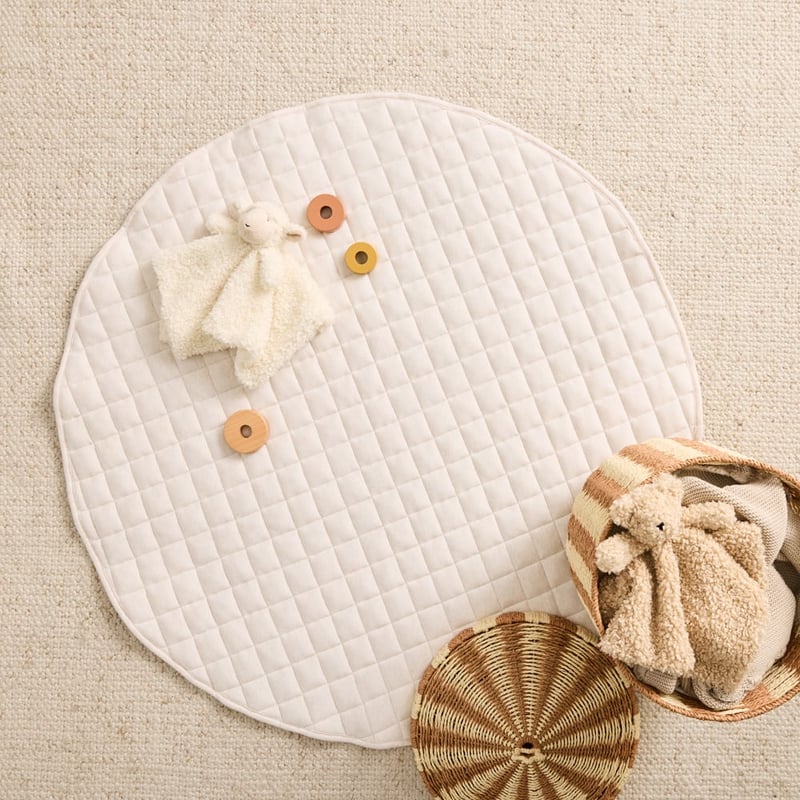 Organic Cotton Natural Stripe Jersey Baby Play Mat