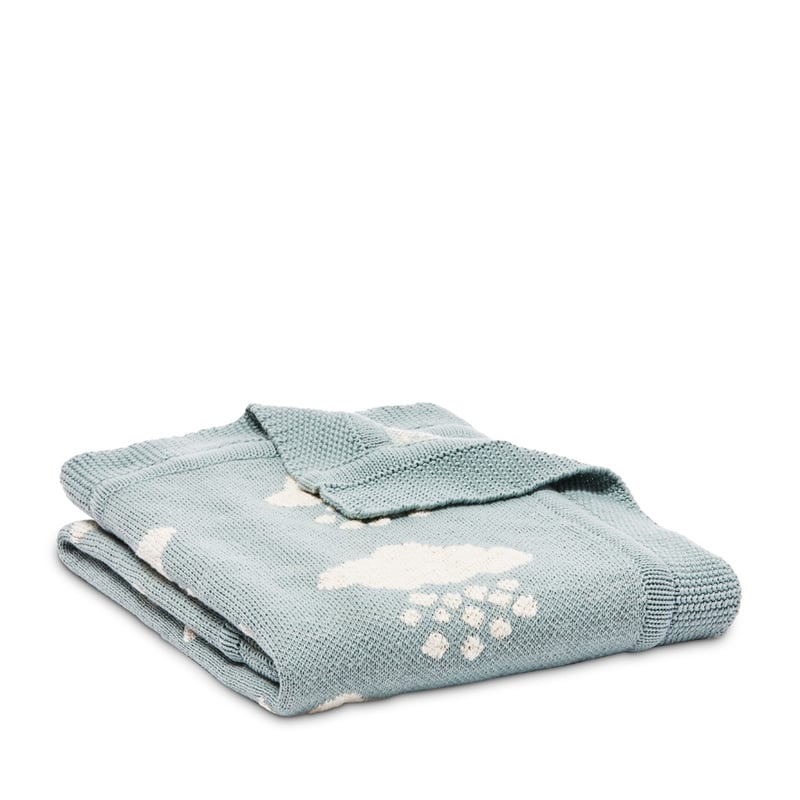 Keepsake Mint Raindrops Cotton Baby Blanket