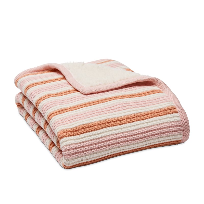 Scout Coral Stripe Knit Baby Blanket