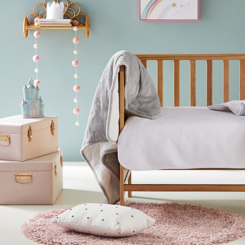 Embroidered Spot Silver Baby Blanket