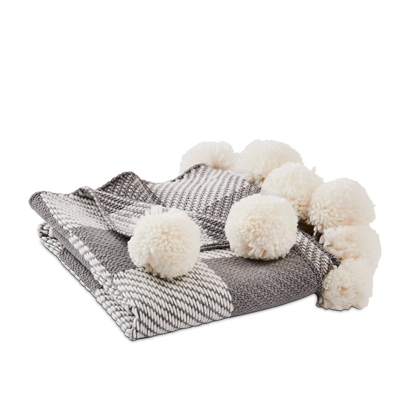 Gingham Cloud Grey Baby Blanket