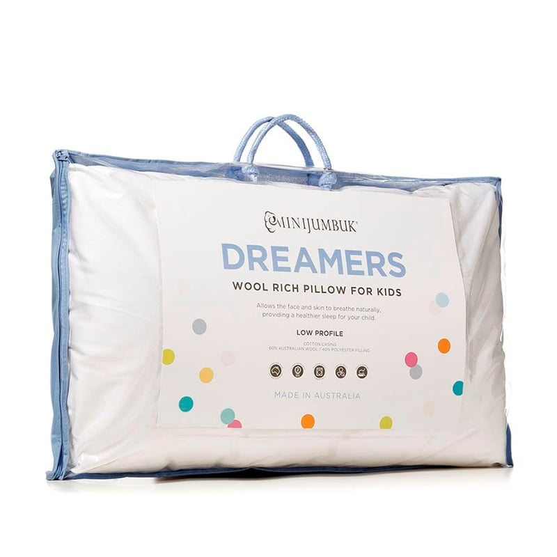 Dreamers Kids Australian Wool Low Profile Pillow 