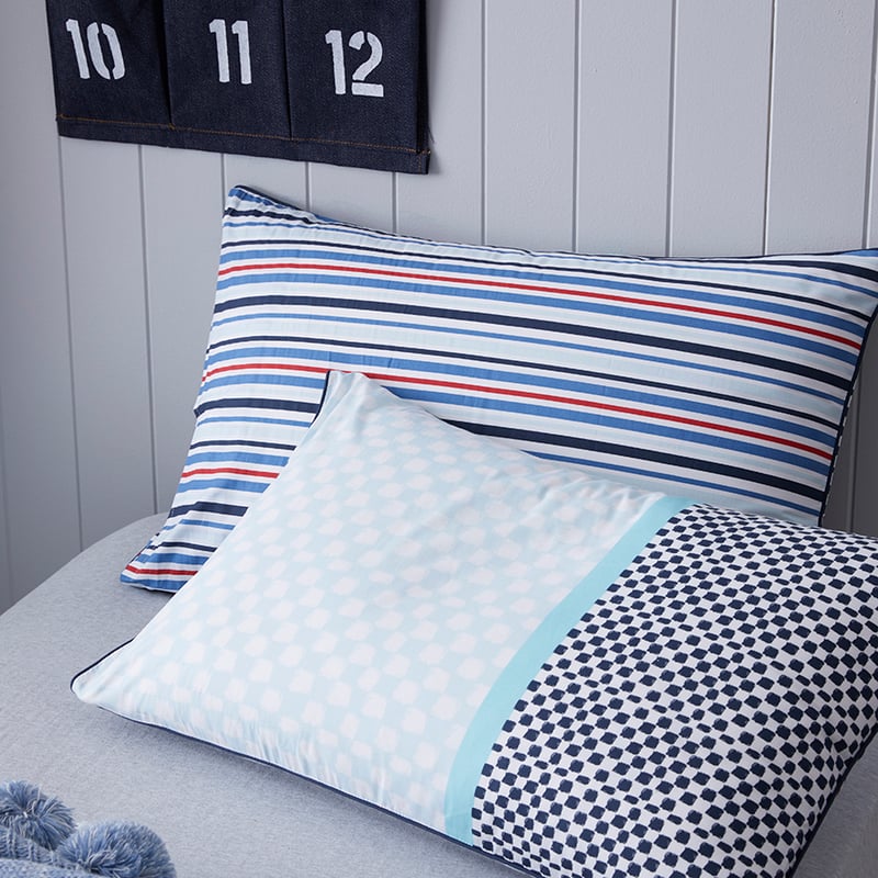 Race Day Quilt Cover Set Blue