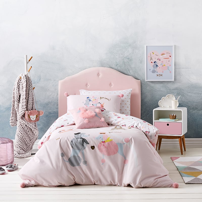Fifi in Paris Pink Quilt Cover Set