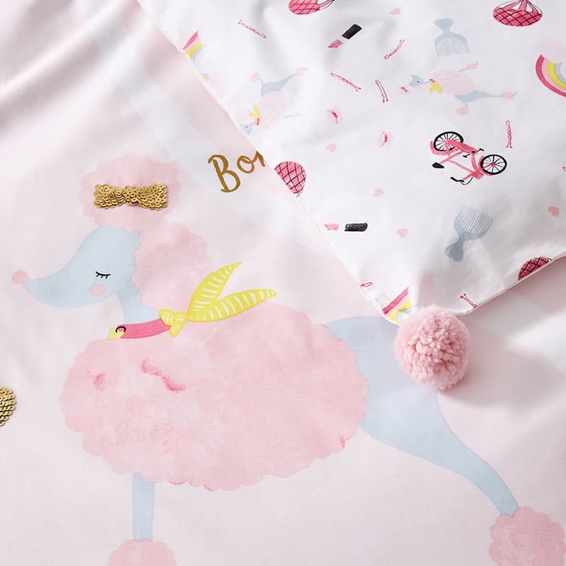 Fifi in Paris Pink Quilt Cover Set