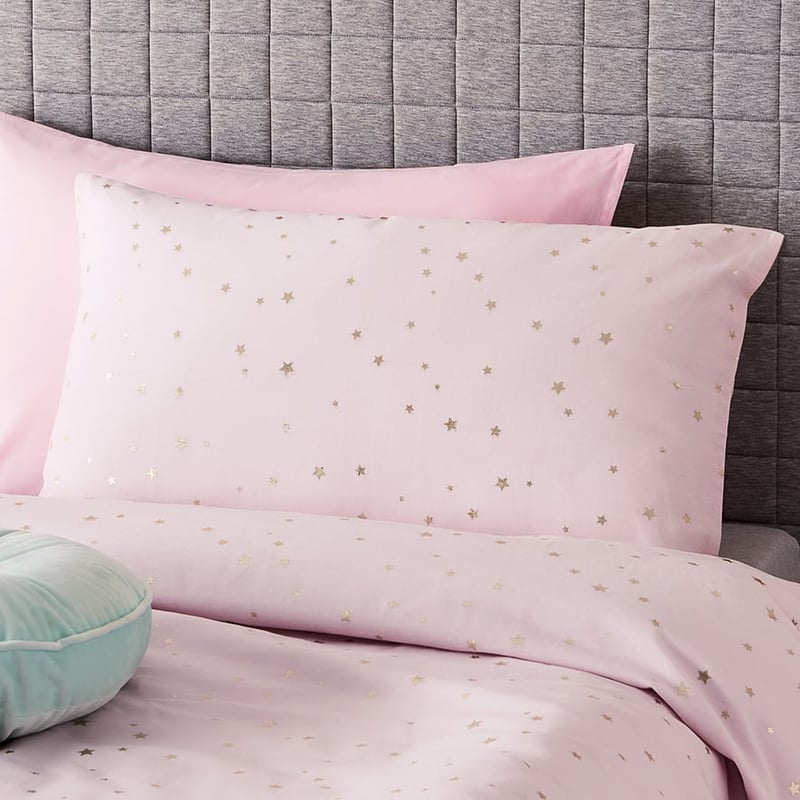 Twinkle Star Linen Cotton Pink Quilt Cover Set