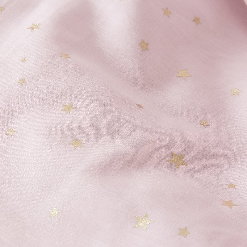 Twinkle Star Linen Cotton Pink Quilt Cover Set