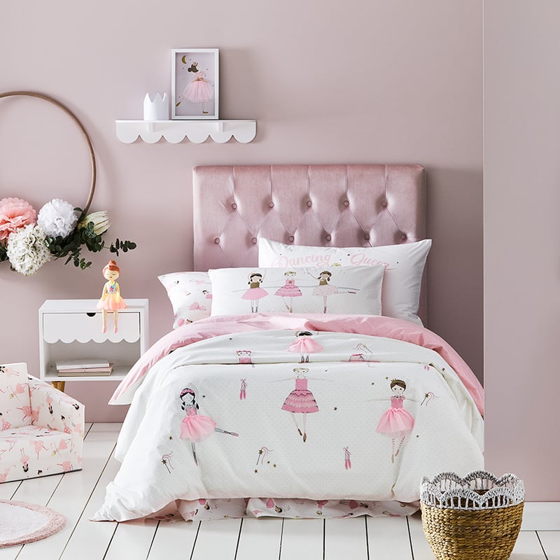 Be A Ballerina White Quilt Cover Set