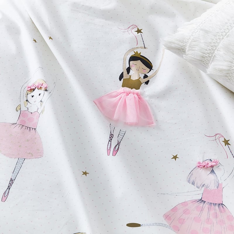 Be A Ballerina White Quilt Cover Set