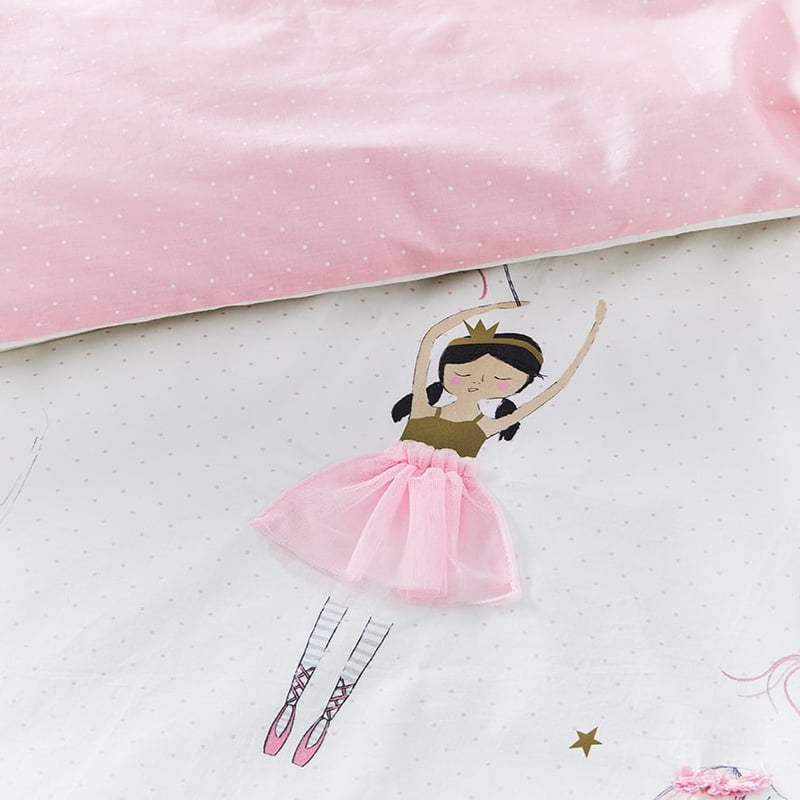 Be A Ballerina White Quilt Cover Set