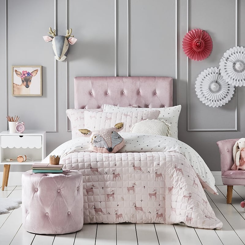 Pretty Deer Bamboo Cotton Jersey Pink Quilt Cover Set