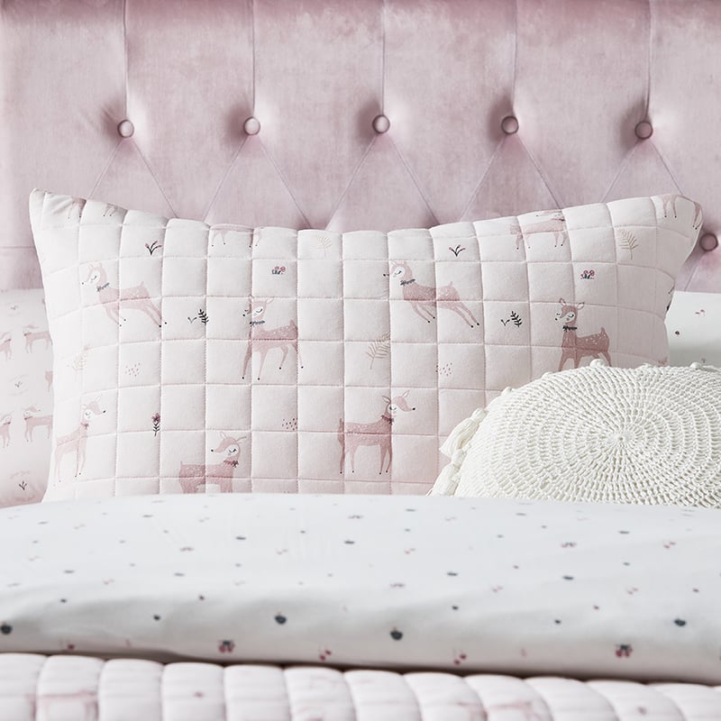 Pretty Deer Bamboo Cotton Jersey Pink Quilt Cover Set