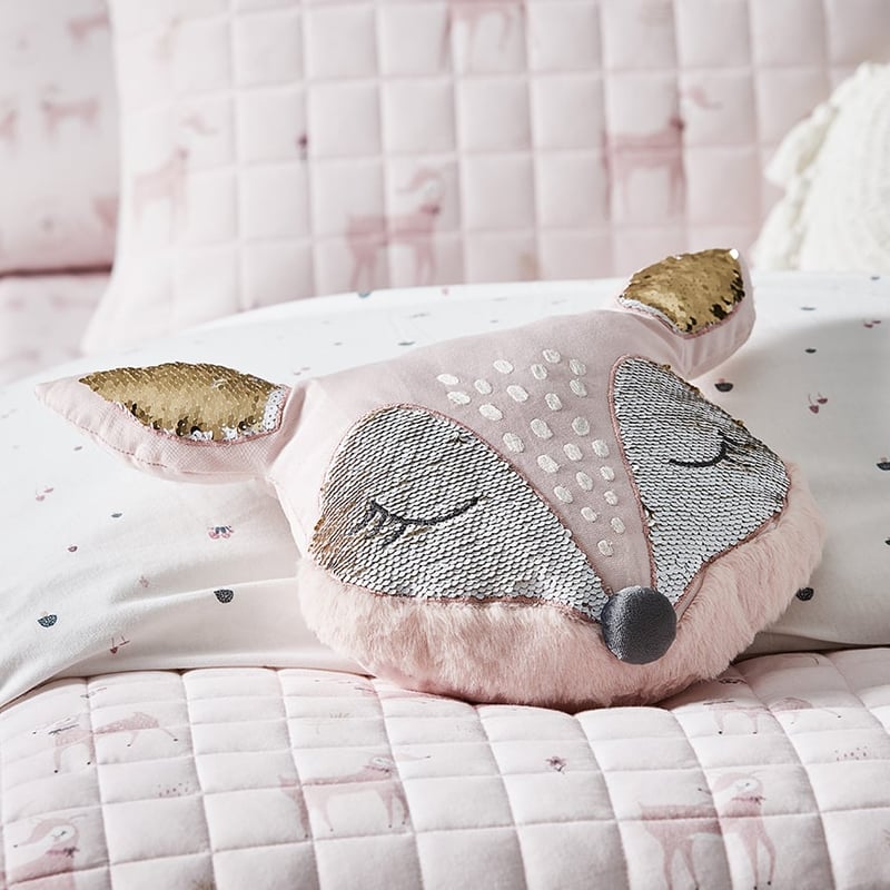 Pretty Deer Bamboo Cotton Jersey Pink Quilt Cover Set