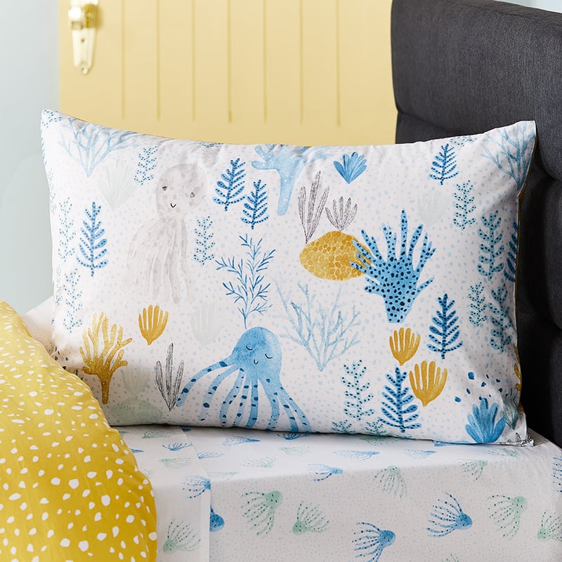 Octopus Garden White Quilt Cover Set