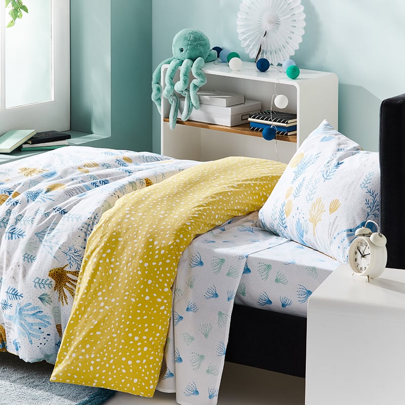 Octopus Garden White Quilt Cover Set