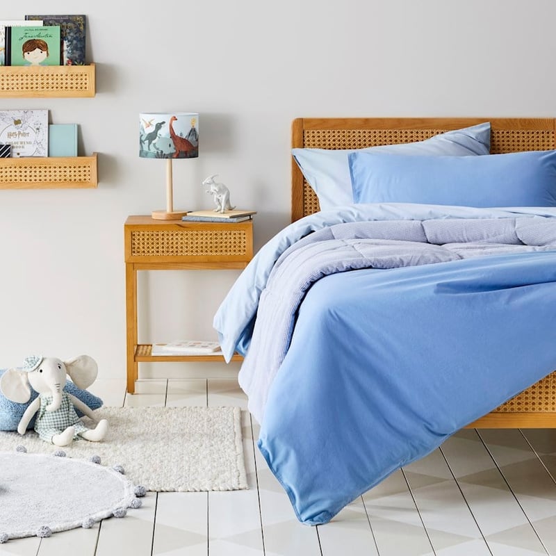 Stonewashed Cotton Cornflower Blue Duvet Cover Set