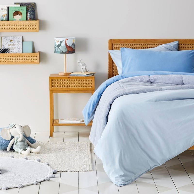 Stonewashed Cotton Cornflower Blue Duvet Cover Set