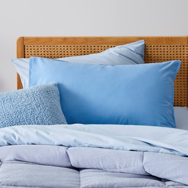 Stonewashed Cotton Cornflower Blue Duvet Cover Set