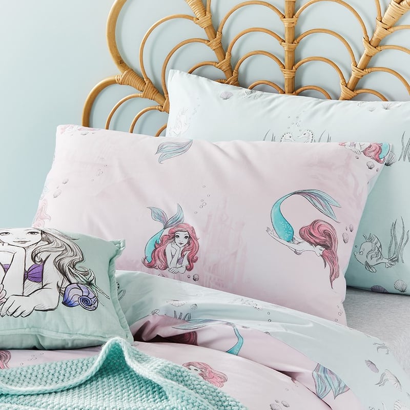 Little Mermaid Sparkle Shell Pink Quilt Cover Set
