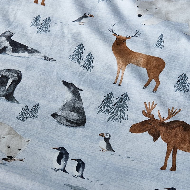 Arctic Animals Stonewashed Icicle Quilt Cover Set