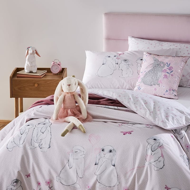 Butterfly Bunny Blush Quilt Cover Set