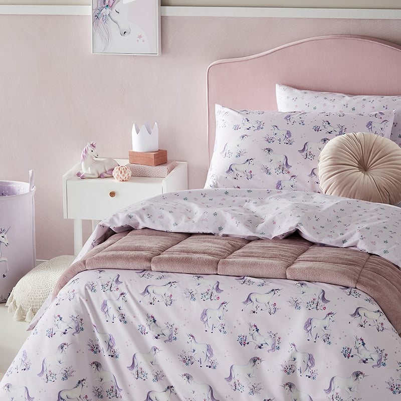 Magical Unicorn Lilac Quilt Cover Set