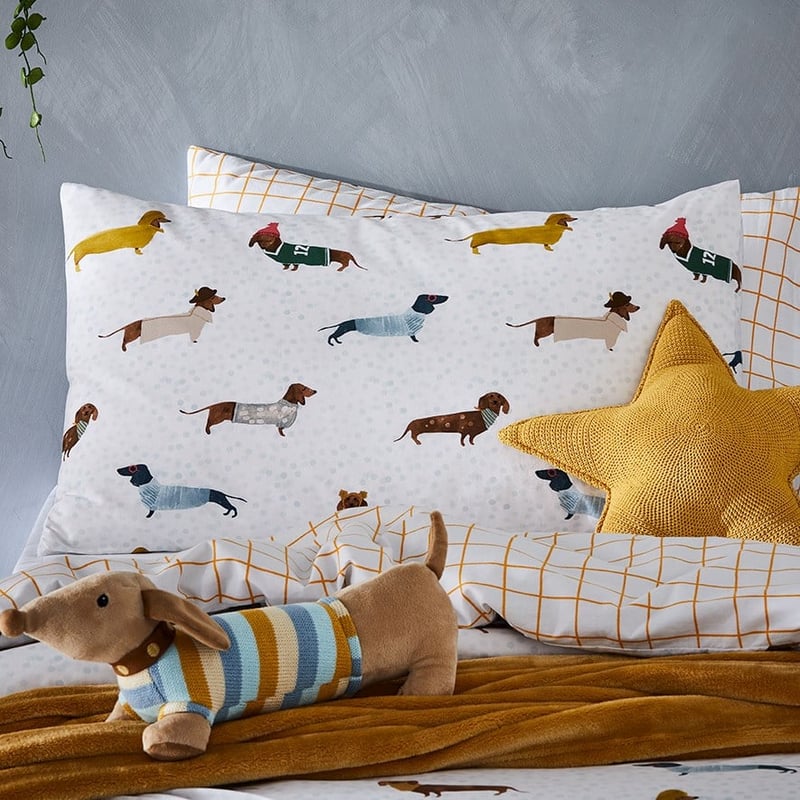 Dachshund Pals Stonewashed Quilt Cover Set 