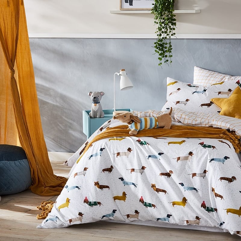 Dachshund Pals Stonewashed Quilt Cover Set 