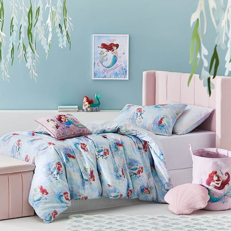 Disney Ariel Under The Sea Bedlinen Cot Rainbow Quilt Cover Set