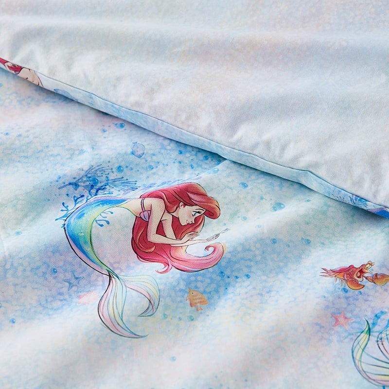 Disney Ariel Under The Sea Bedlinen Cot Rainbow Quilt Cover Set