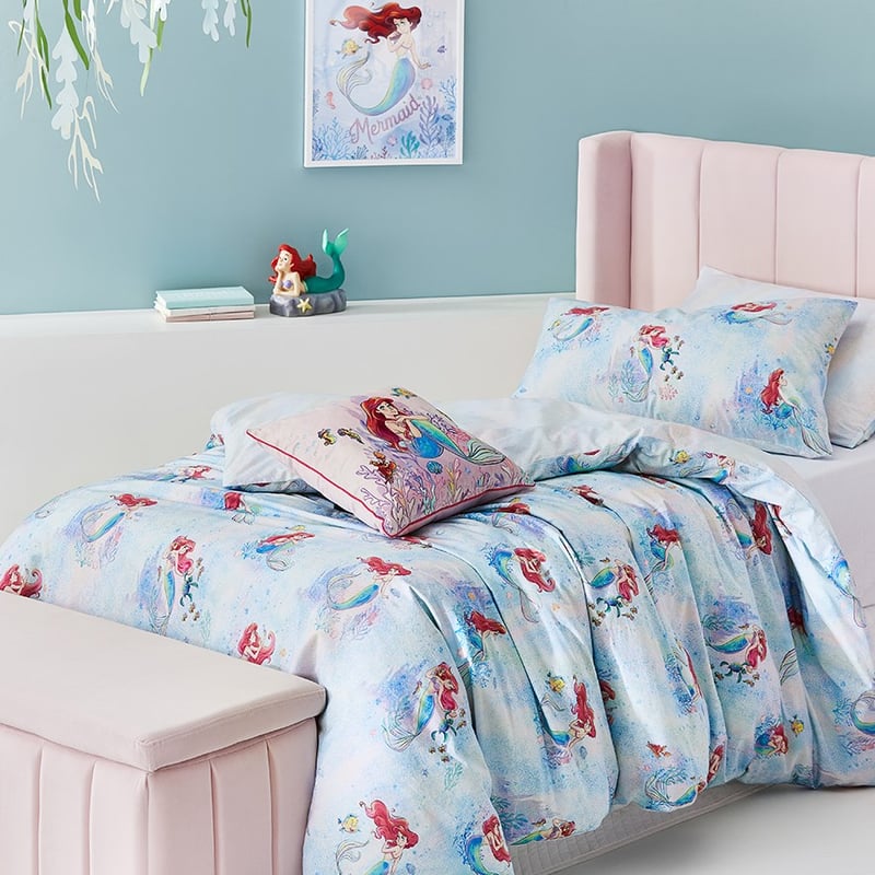 Disney Ariel Under The Sea Bedlinen Cot Rainbow Quilt Cover Set