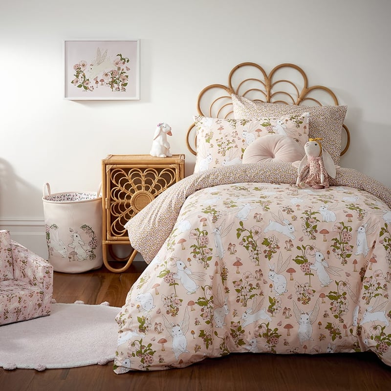 Fairy Bunny Blush Quilt Cover Set
