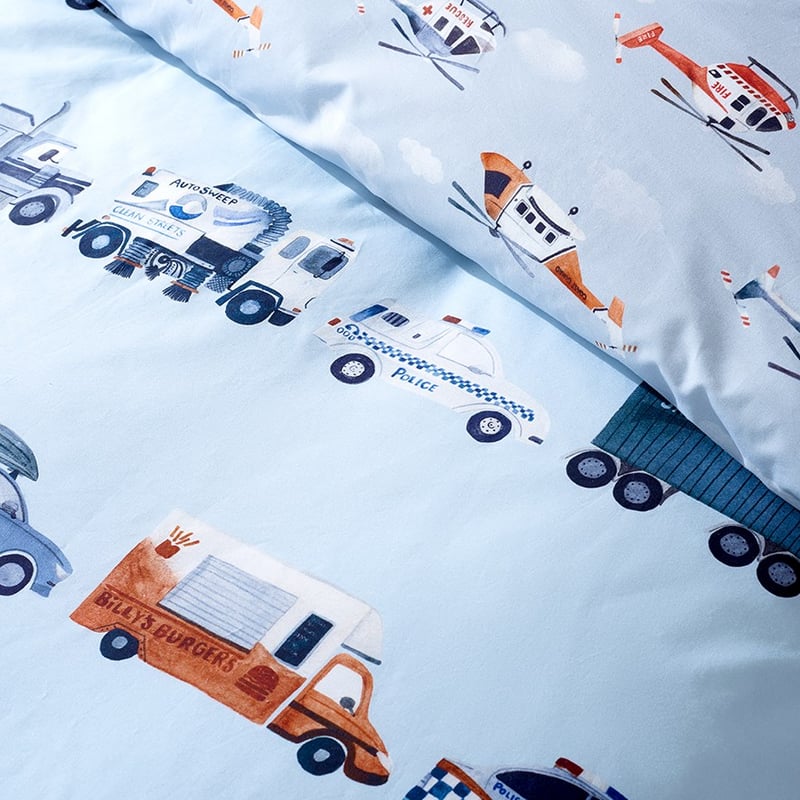 Gridlock Blue Quilt Cover Set