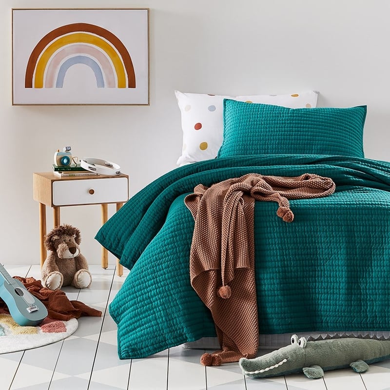 Anton Quilted Bedlinen Green Quilt Cover Set