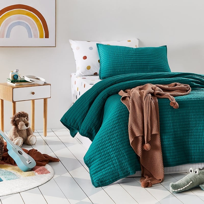 Anton Quilted Bedlinen Green Quilt Cover Set