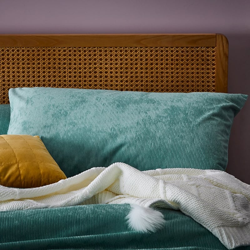 Oslo Corduroy Soft Sage Quilt Cover Set