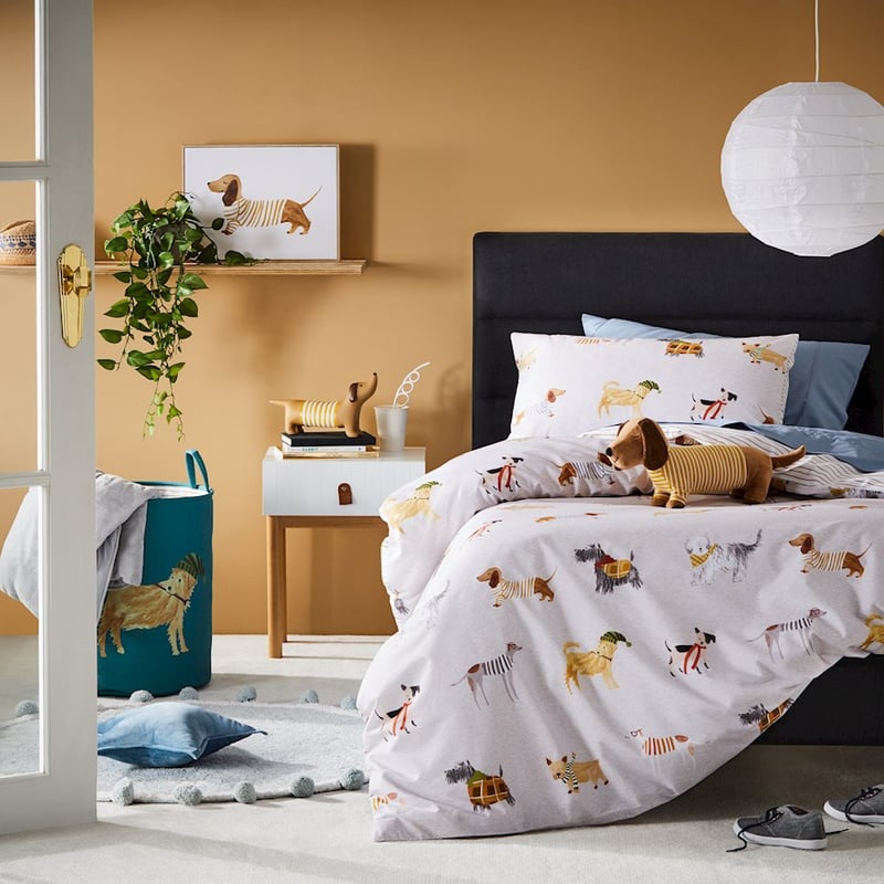 Dogs Life Natural Quilt Cover Set