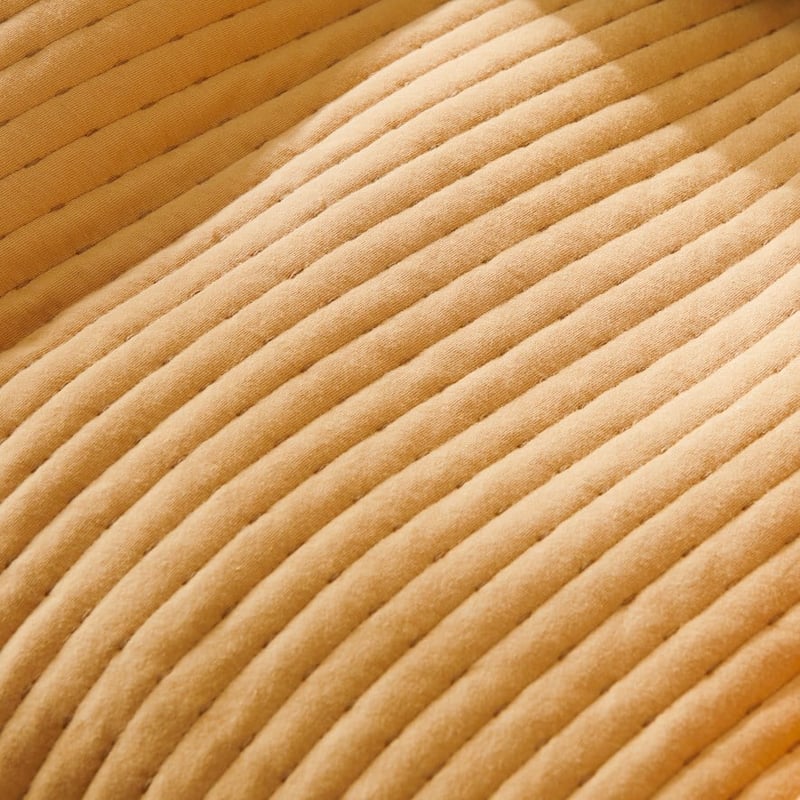 Baxter Quilted Ochre Jersey Duvet Cover Set