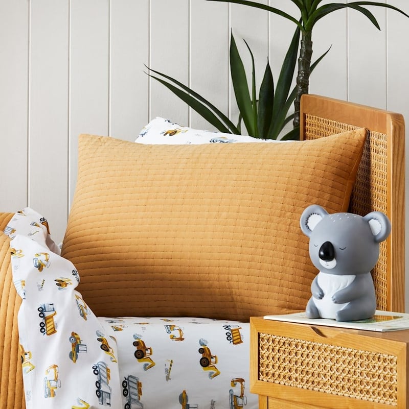 Baxter Quilted Ochre Jersey Duvet Cover Set